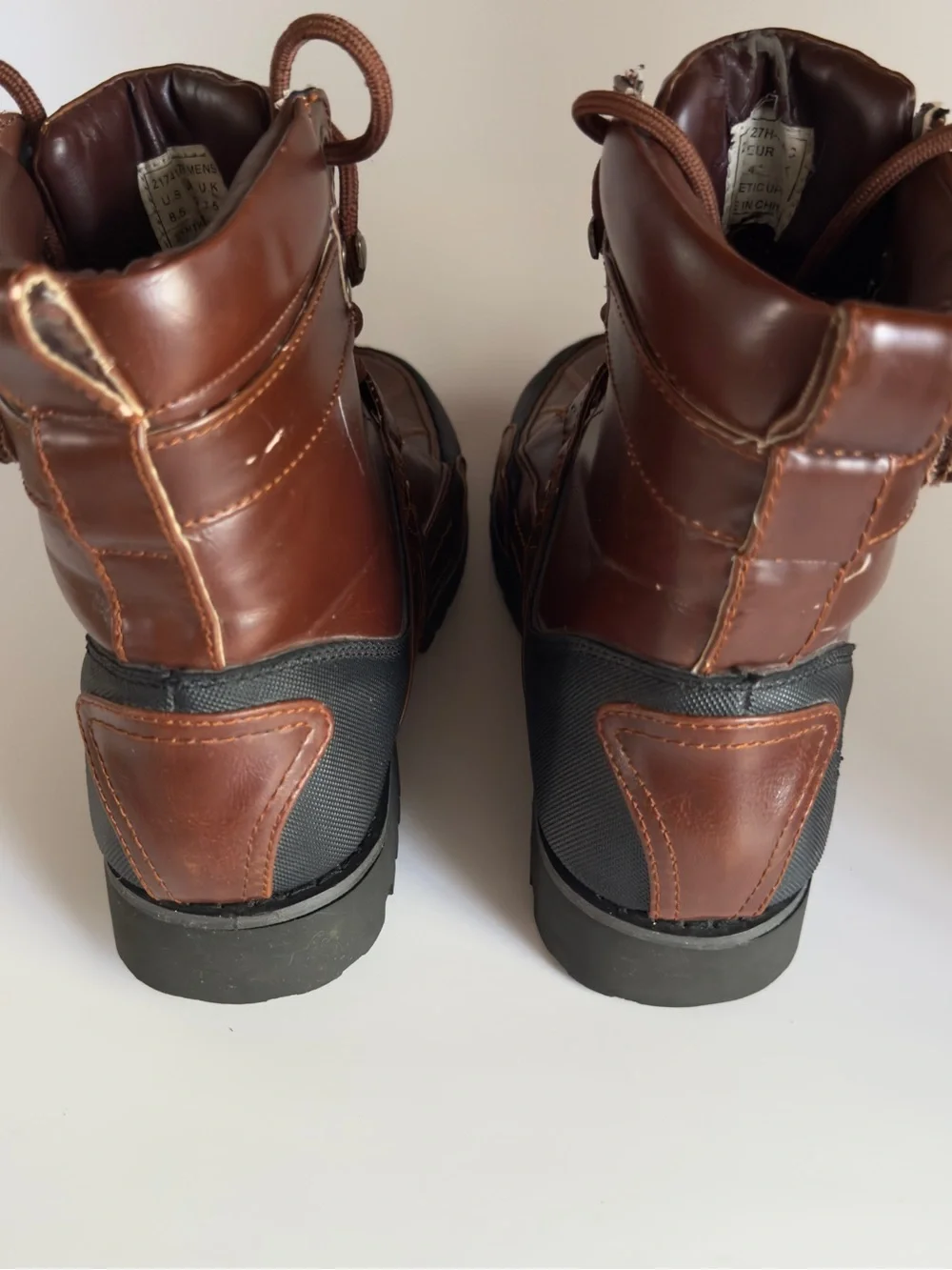 Men's Brown Lace-Up Strap Rugged Outdoor Boots